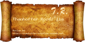 Thanhoffer Rozália névjegykártya